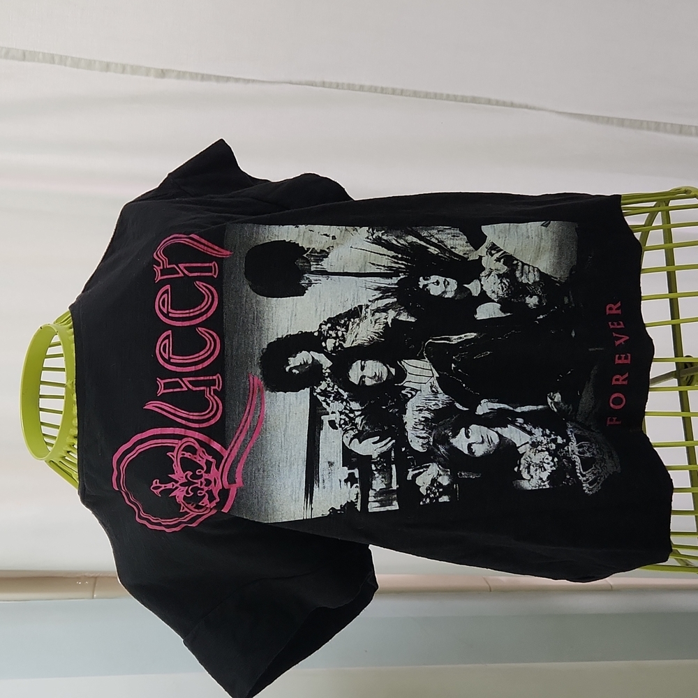 Band tee-shirt Queen Forever black cropped